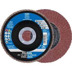 Fächerscheibe POLIFAN A SG STEELOX D.115mm K.A-60 fl.INOX NK - VPE: 10