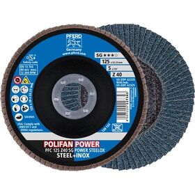 Fächerscheibe POLIFAN Z SG POWER STEELOX D.125mm K.Z-40 kon.INOX ZK - VPE: 10