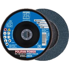 Fächerscheibe POLIFAN Z SG POWER STEELOX D.180mm K.Z-40 kon.INOX ZK - VPE: 10