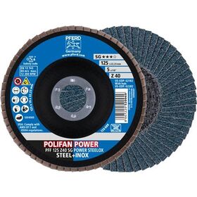 Fächerscheibe POLIFAN Z SG POWER STEELOX D.125mm K.Z-40 fl.INOX ZK - VPE: 10
