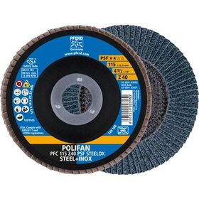 Fächerscheibe POLIFAN Z PSF STEELOX D.115mm K.Z-40 kon.INOX ZK PFERD - VPE: 10