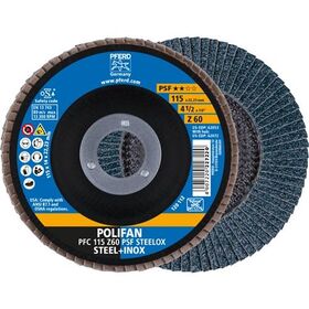 Fächerscheibe POLIFAN Z PSF STEELOX D.115mm K.Z-60 kon.INOX ZK PFERD - VPE: 10