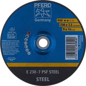 Schruppscheibe PSF STEEL D230xS7,2mm gekr.STA Bohr.22,23mm PFERD - VPE: 10