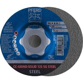 Schleifscheibe CC-GRIND-SOLID SG STEEL D125xSmm gekr.STA Bohr.22,23mm PFERD - VPE: 10