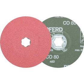 Fiberscheibe COMBICLICK CO D.125mm K.80 Stahl,Guss,Alu.Keramikkorn PFERD - VPE: 25