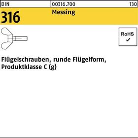 Flügelschraube DIN 316 M8x 16 Messing 50 Stück - VPE: 50