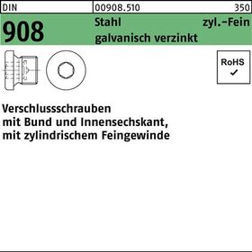 Verschlußschraube DIN 908 Bund/Innen-6kt M18x1,5 Stahl galv.verz. 100St. - VPE: 100