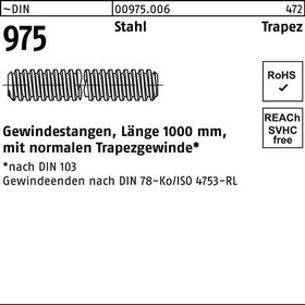 Gewindestange DIN 975 Trapezgewinde TR 36x 6x 1000mm Stahl 1 Stück