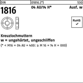 Kreuzlochmutter DIN 1816 M50x 1,5 Automatenstahl/14 H 1 Stück