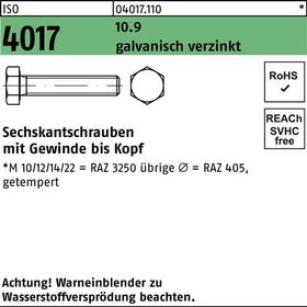 Sechskantschraube ISO 4017 VG M8x 80 10.9 galv.verz. 200 Stück - VPE: 200