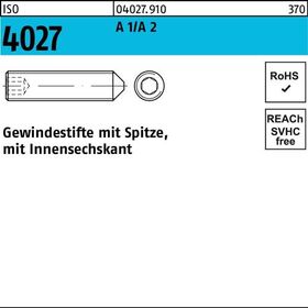 Gewindestift ISO 4027 Spitze/Innen-6kt M4x 8 A 2 500 Stück - VPE: 500