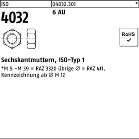 Sechskantmutter ISO 4032 M45 6 Automatenstahl 1 Stück