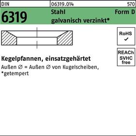 Kegelpfanne DIN 6319 FormD D 19x30x 6,2 Stahl galv.verz. 25 Stück - VPE: 25