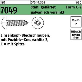 Blechschraube ISO 7049 LIKO Spitze/PZ 2,9x 13 -C-Z Stahl geh.galv.verz. 2000St. - VPE: 2000