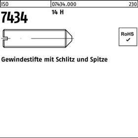 Gewindestift ISO 7434 Spitze/Schlitz M1,6x 2 14 H 100 Stück - VPE: 100
