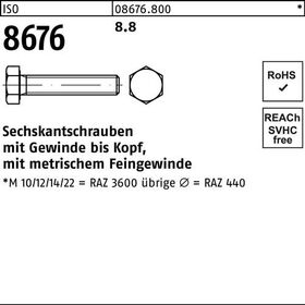 Sechskantschraube ISO 8676 VG M10x1x 70 8.8 100 Stück - VPE: 100