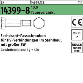 Sechskantpassschraube EN 14399-8 M16x 80 10.9 feuerverz. 1 Stück PEINER