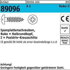 Spanplattenschraube R 89096 HAKO PZ 3x 16-Z A 2 1000 Stück - VPE: 1000