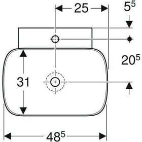 Geberit Aufsatzwaschtisch ONE weiß, mit Hahnloch 500x425mm