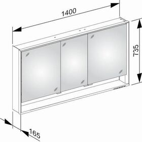 Keuco Spiegelschrank ROYAL LUMOS DALI 1400x735x165mm