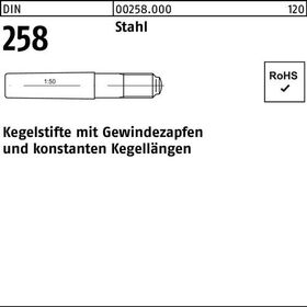 Kegelstift DIN 258 Gewindezapfen 5x 40 Stahl 100 Stück - VPE: 100