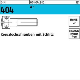Kreuzlochschraube DIN 404 Schlitz M3x 6 A 1 100 Stück - VPE: 100
