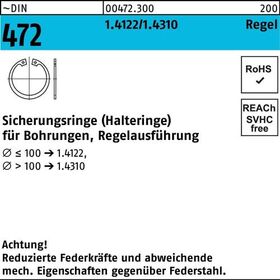 Sicherungsring DIN 472 70x 2,5 1.4122 Regelausf. 1 Stück