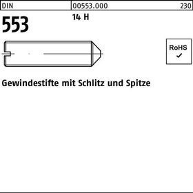 Gewindestift DIN 553 Schlitz/Spitze M2x 4 14 H 200 Stück - VPE: 200