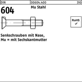 Senkschraube DIN 604 Nase/6-ktmutter M12x 100 Mu Stahl 4.6 50 Stück - VPE: 50