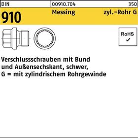 Verschlußschraube DIN 910 Bund/Außen-6-kt G 1/4 A Messing 100 Stück - VPE: 100