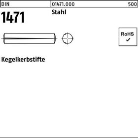 Kegelkerbstift DIN 1471 12x 26 Stahl 25 Stück - VPE: 25