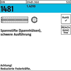 Spannstift DIN 1481 10x 65 1.4310 schwere Ausführung 50 Stück - VPE: 50