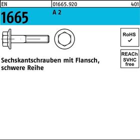 Sechskantschraube EN 1665 Flansch M6x 16 A 2 200 Stück - VPE: 200