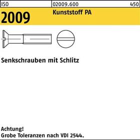 Senkschraube ISO 2009 Schlitz M5x 25 Polyamid 200 Stück - VPE: 200