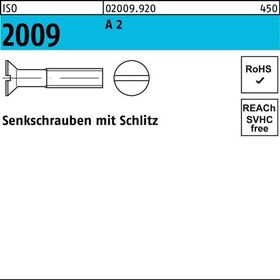 Senkschraube ISO 2009 Schlitz M3x 10 A 2 1000 Stück - VPE: 1000