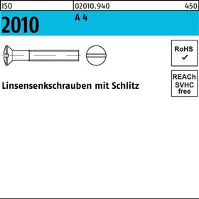 Linsensenkschraube ISO 2010 Schlitz M3x 6 A 4 200 Stück - VPE: 200
