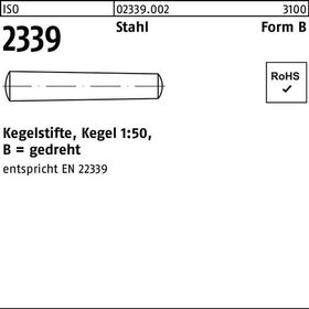 Kegelstift ISO 2339 gedreht B 2,5x 10 Stahl Kegel 1:50 100 Stück - VPE: 100