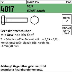 Sechskantschraube ISO 4017 VG M10x60 10.9 flZnnc 480h-L 100St. - VPE: 100