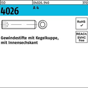 Gewindestift ISO 4026 Kegelkuppe/Innen-6kt M8x 50 A 4 50 Stück - VPE: 50