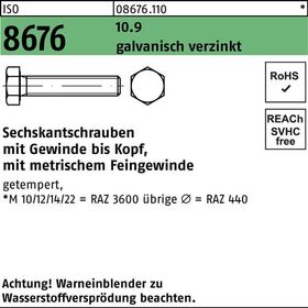 Sechskantschraube ISO 8676 VG M14x1,5x 60 10.9 galv.verz. 50 Stück - VPE: 50