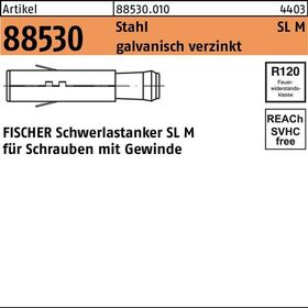 Schwerlastanker R 88530 SL M24 Stahl galv.verz. 5 Stück FISCHER - VPE: 5
