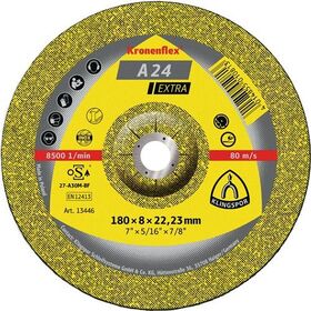 Schruppscheibe A 24 Extra D150xS6mm gekr.STA Bohr.22,23mm KLINGSPOR - VPE: 10