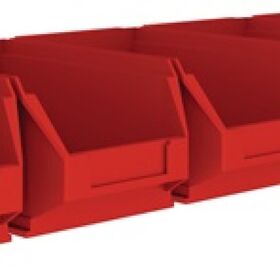 Sichtlagerkastenset H75xB602xT180mm STA verz.m.Sichtlagerkästen 6xMK5 rot MAUSER