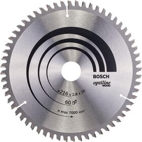 Kreissägeblatt AD 216mm Z.60 WZ/N Bohr.30mm Schnitt-B.2,8mm HM BOSCH