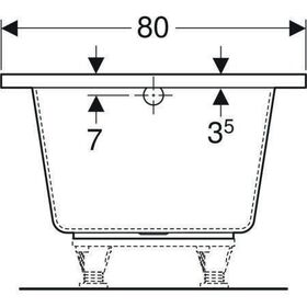 Geberit Rechteckbadewanne RENOVA PLAN 1800x800mm weiß