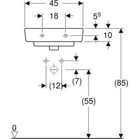 Geberit Handwaschbecken RENOVA PLAN 450x340mm m Hahnloch ohne Überlauf weiß
