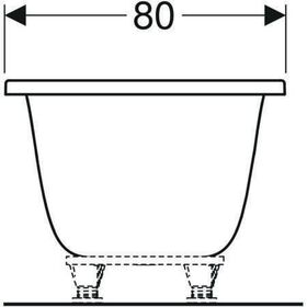 Geberit Badewanne TAWA 1800x800x466mm weiß