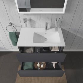 Duravit Waschtischunterbau L-CUBE 550x820x481mm Becken rechts graphit matt