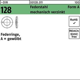 Federring DIN 128 A 14 Federstahl mech.verz. 500 Stück - VPE: 500