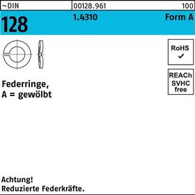 Federring DIN 128 A 4 1.4310 1000 Stück - VPE: 1000